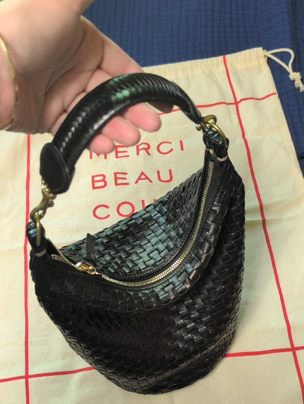Clare V. Petite Jeanne In Black Woven - Picture 6 of 6